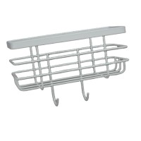 Rectangular Bathroom Cabinet Door rack Grid Metal Wire white Hanging Basket soap organizer