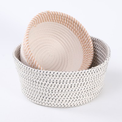 High Class Quality Decorative Woven Cotton Rope Storage Basket