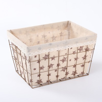 China Factory Cheap Price Gold Multifunction Metal Iron Wire Mesh Storage Basket