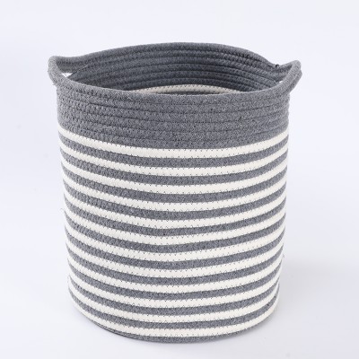 Hot Sales Customized Woven Large Cotton Rope Laundry Basket