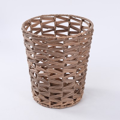 2020 The new environmental protection pure hand - made iron art plastic rattan trash can