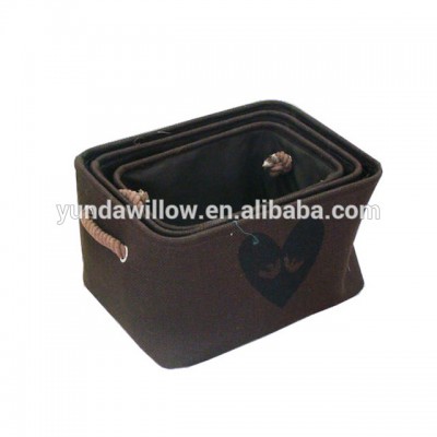 Customized set 3 foldable collapsible laundry or toy fabric storage basket