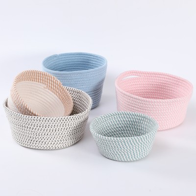 Plant Pot Woven Grey Laundry Natural Cotton Rope Storage Basket