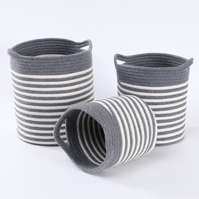 100% Natural Cotton Rope Planter Baskets Large For Laundry